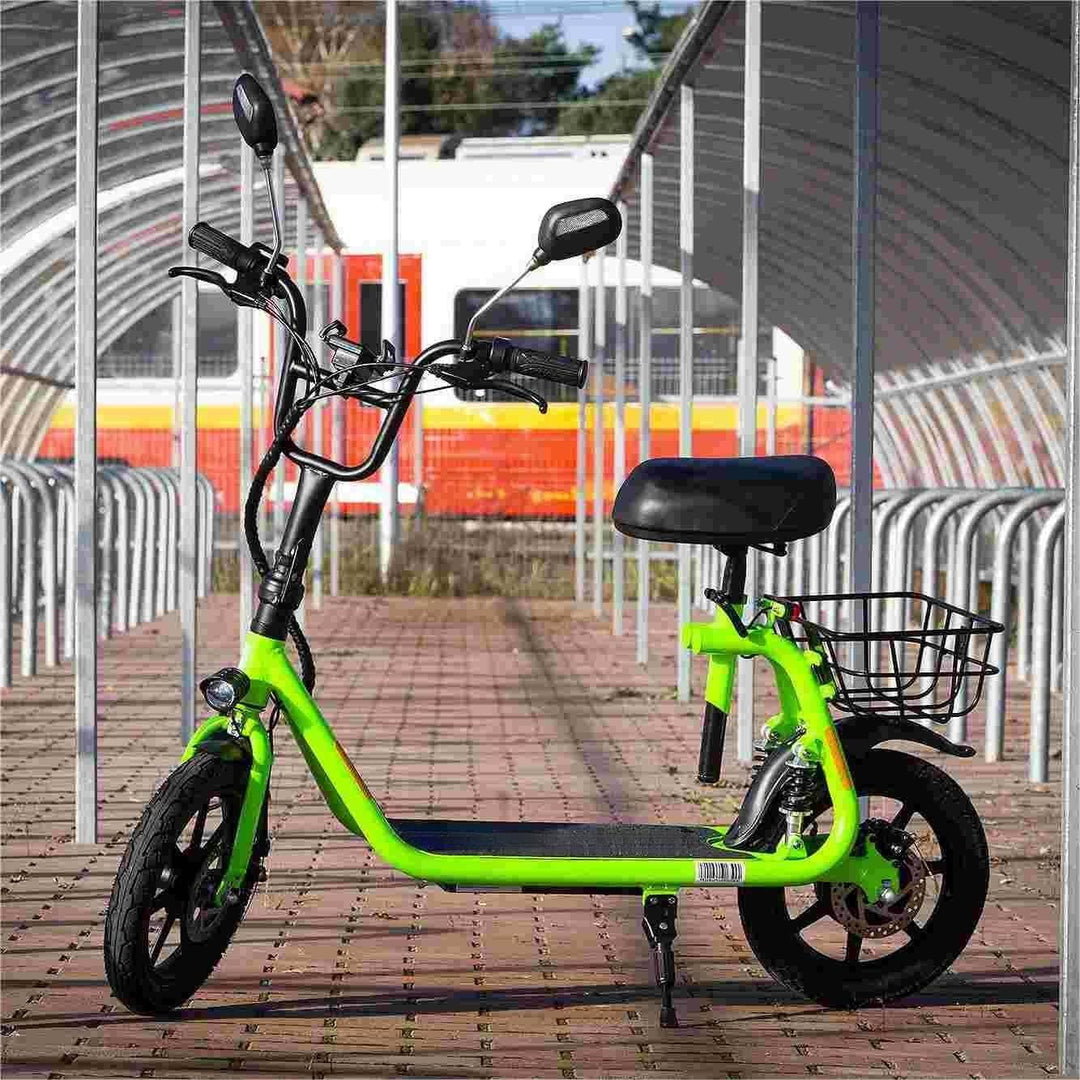 Foldable Scooter with Seat,Carry Basket-Electric Mopeds for Adults